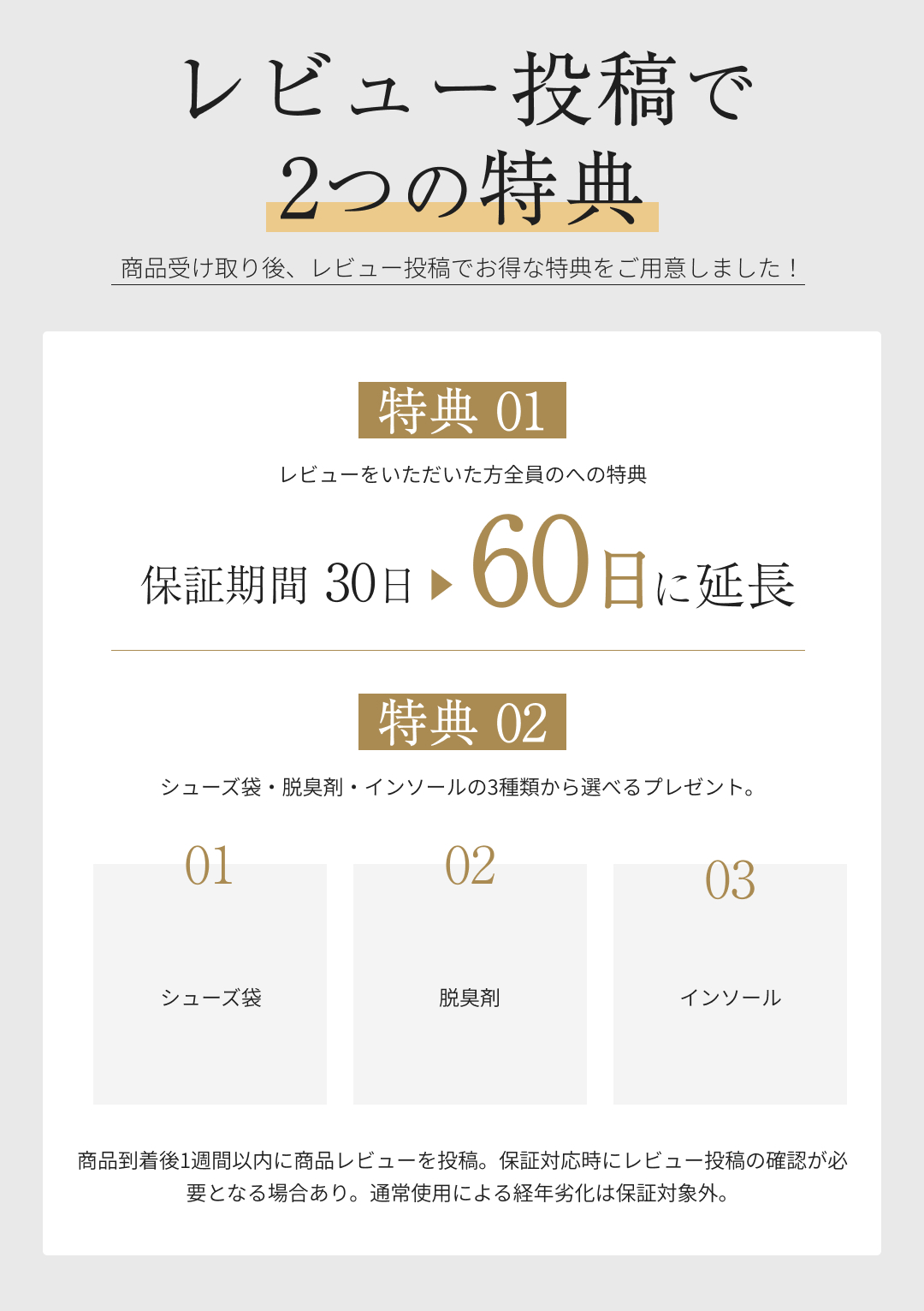 選べるプレゼントのレビューキャンペーン